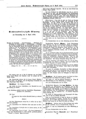 Verhandlungen der Zweiten Kammer. Stenographische Berichte über die Verhandlungen der Zweiten Kammer (Allgemeine preußische Staats-Zeitung) Donnerstag 6. April 1854