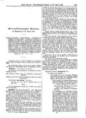 Verhandlungen der Zweiten Kammer. Stenographische Berichte über die Verhandlungen der Zweiten Kammer (Allgemeine preußische Staats-Zeitung) Mittwoch 26. April 1854