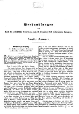 Verhandlungen der Zweiten Kammer. Stenographische Berichte über die Verhandlungen der Zweiten Kammer (Allgemeine preußische Staats-Zeitung) Donnerstag 30. November 1854