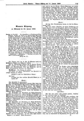 Verhandlungen der Zweiten Kammer. Stenographische Berichte über die Verhandlungen der Zweiten Kammer (Allgemeine preußische Staats-Zeitung) Mittwoch 24. Januar 1855