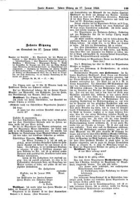 Verhandlungen der Zweiten Kammer. Stenographische Berichte über die Verhandlungen der Zweiten Kammer (Allgemeine preußische Staats-Zeitung) Samstag 27. Januar 1855