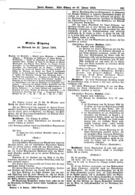 Verhandlungen der Zweiten Kammer. Stenographische Berichte über die Verhandlungen der Zweiten Kammer (Allgemeine preußische Staats-Zeitung) Mittwoch 31. Januar 1855