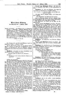 Verhandlungen der Zweiten Kammer. Stenographische Berichte über die Verhandlungen der Zweiten Kammer (Allgemeine preußische Staats-Zeitung) Mittwoch 7. Februar 1855