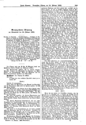 Verhandlungen der Zweiten Kammer. Stenographische Berichte über die Verhandlungen der Zweiten Kammer (Allgemeine preußische Staats-Zeitung) Samstag 24. Februar 1855