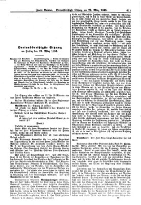 Verhandlungen der Zweiten Kammer. Stenographische Berichte über die Verhandlungen der Zweiten Kammer (Allgemeine preußische Staats-Zeitung) Freitag 23. März 1855