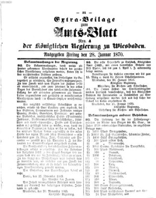 Amtsblatt der Regierung in Wiesbaden (Herzoglich-nassauisches allgemeines Intelligenzblatt) Freitag 28. Januar 1870