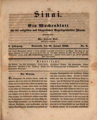 Sinai Montag 12. Januar 1846