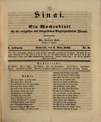 Sinai Montag 2. März 1846