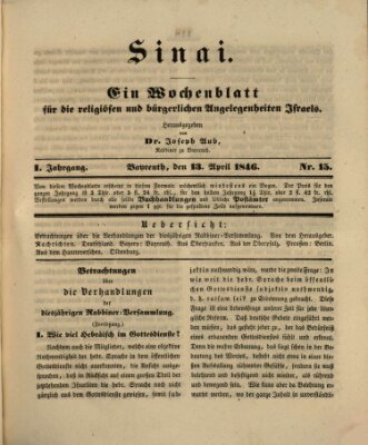 Sinai Montag 13. April 1846