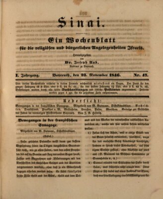 Sinai Montag 23. November 1846