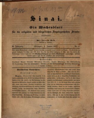 Sinai Freitag 1. Januar 1847