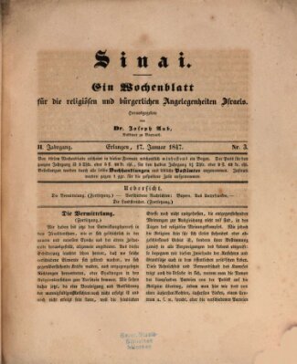 Sinai Sonntag 17. Januar 1847