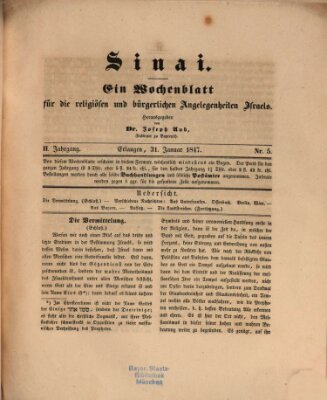 Sinai Sonntag 31. Januar 1847