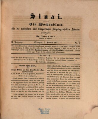 Sinai Sonntag 7. Februar 1847