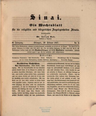 Sinai Sonntag 28. Februar 1847