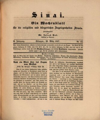 Sinai Sonntag 28. März 1847