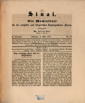 Sinai Donnerstag 4. März 1847