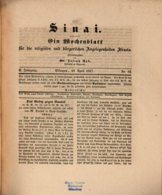 Sinai Sonntag 18. April 1847