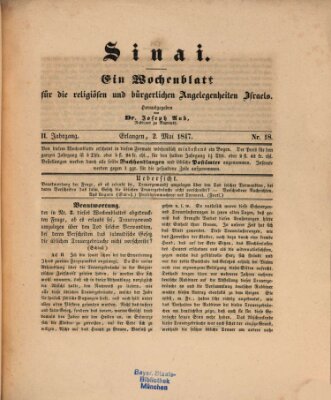 Sinai Sonntag 2. Mai 1847