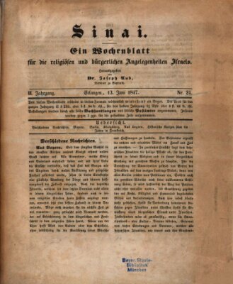 Sinai Sonntag 13. Juni 1847