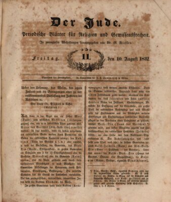 Der Jude Freitag 10. August 1832