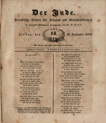 Der Jude Freitag 21. September 1832