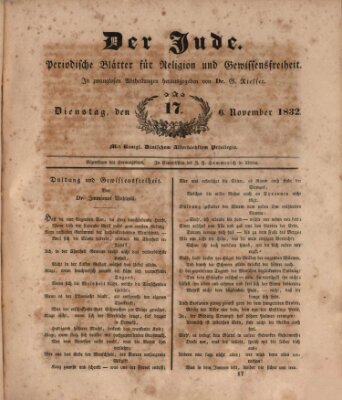 Der Jude Dienstag 6. November 1832