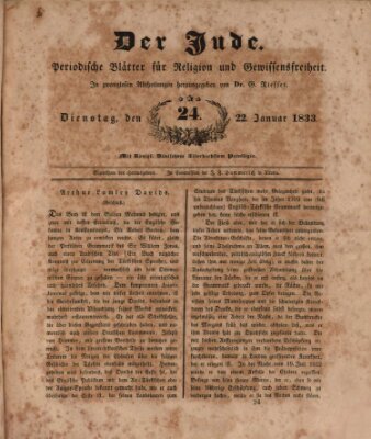 Der Jude Dienstag 22. Januar 1833