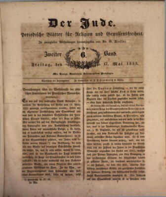 Der Jude Freitag 17. Mai 1833