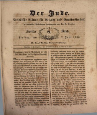 Der Jude Freitag 7. Juni 1833