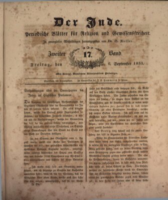 Der Jude Freitag 6. September 1833