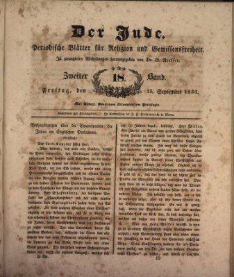 Der Jude Freitag 13. September 1833