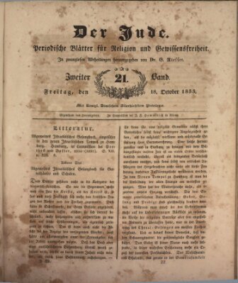 Der Jude Freitag 18. Oktober 1833