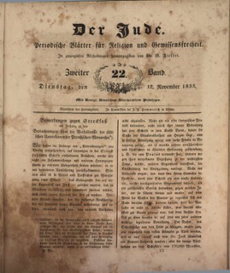 Der Jude Dienstag 12. November 1833