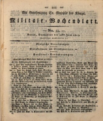 Militär-Wochenblatt Samstag 28. Juni 1817