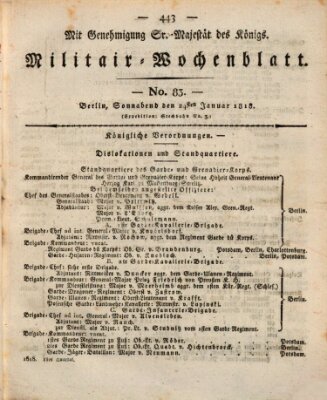 Militär-Wochenblatt Samstag 24. Januar 1818