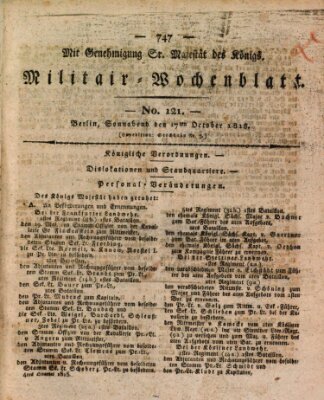 Militär-Wochenblatt Samstag 17. Oktober 1818