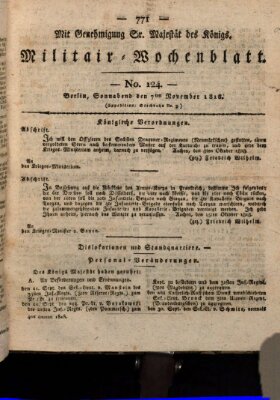 Militär-Wochenblatt Samstag 7. November 1818