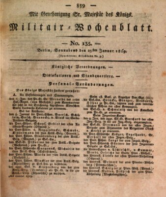 Militär-Wochenblatt Samstag 23. Januar 1819