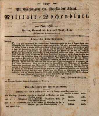 Militär-Wochenblatt Samstag 19. Juni 1819