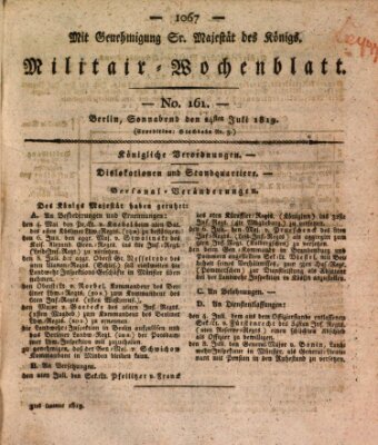 Militär-Wochenblatt Samstag 24. Juli 1819
