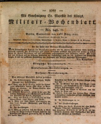 Militär-Wochenblatt Samstag 24. März 1821