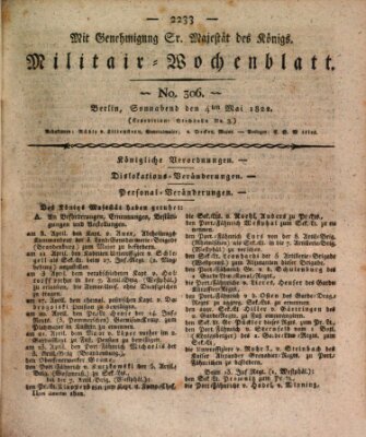 Militär-Wochenblatt Samstag 4. Mai 1822