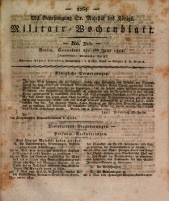 Militär-Wochenblatt Samstag 1. Juni 1822