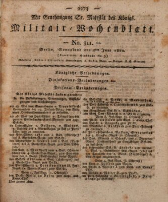 Militär-Wochenblatt Samstag 8. Juni 1822