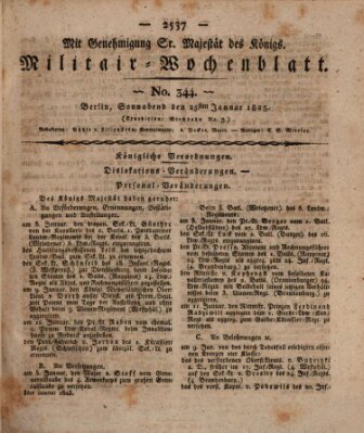 Militär-Wochenblatt Dienstag 25. Januar 1825