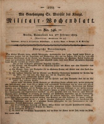 Militär-Wochenblatt Samstag 8. Februar 1823