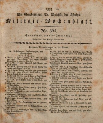 Militär-Wochenblatt Samstag 10. Januar 1824