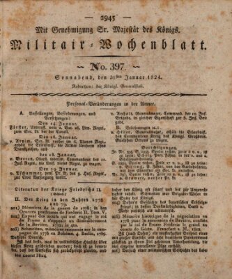 Militär-Wochenblatt Samstag 31. Januar 1824