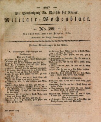 Militär-Wochenblatt Samstag 14. Februar 1824